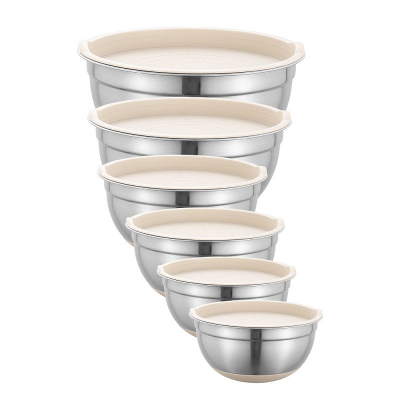 Stainless Steel Mixing Bowls with Lids and Non-Slip Base
