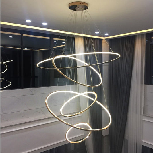 Stainless Steel Modern LED Chandelier for Living Room