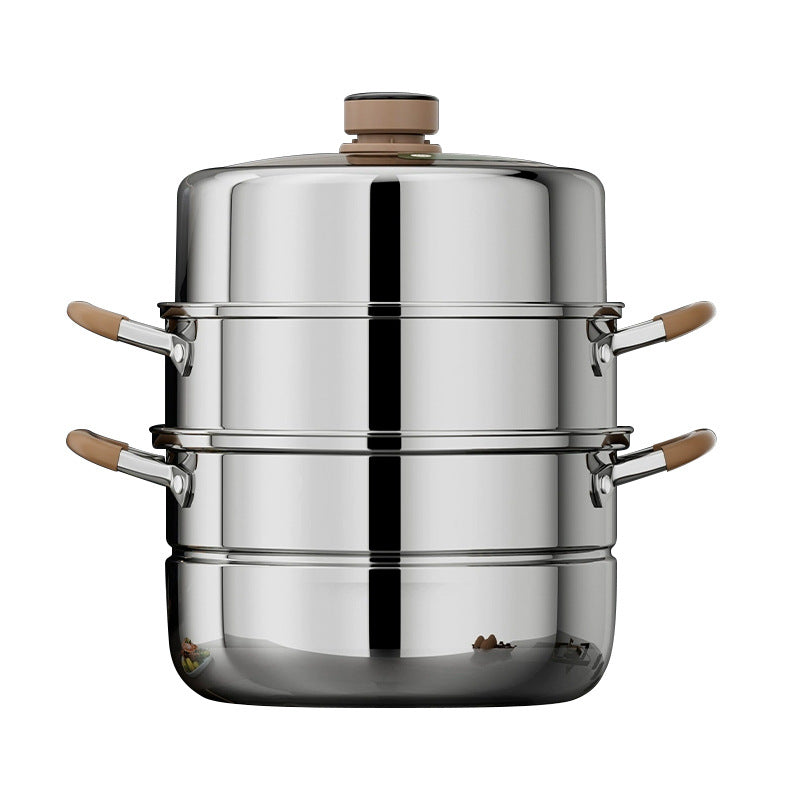 Stainless steel multi-layer steamer