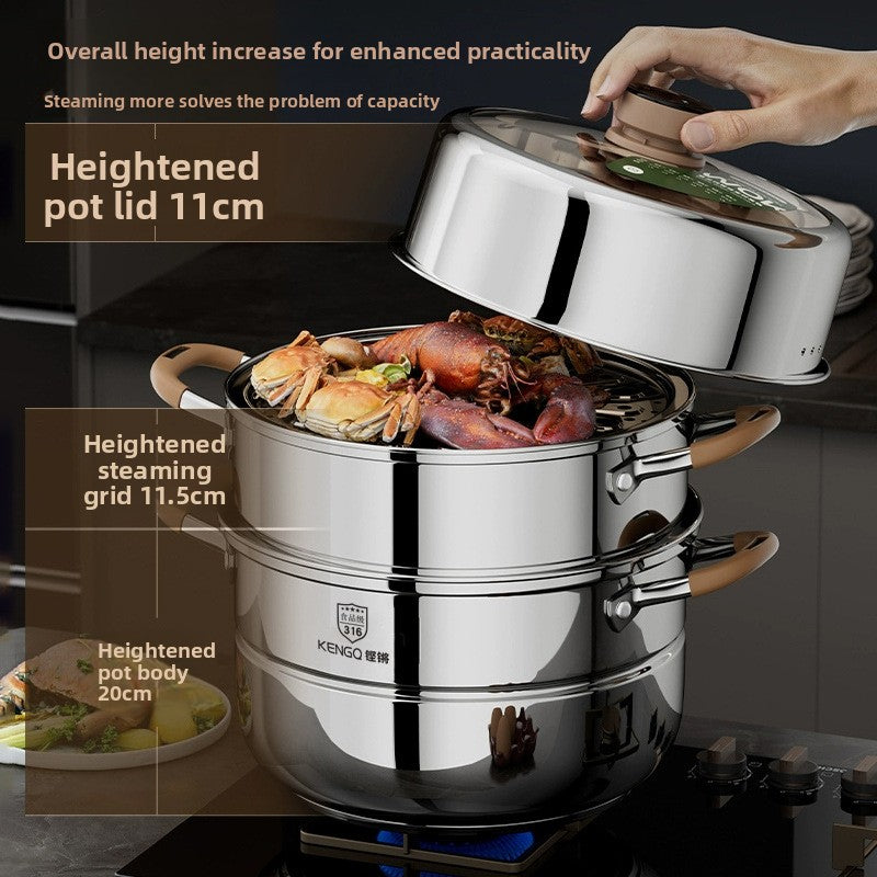 Stainless steel multi-layer steamer