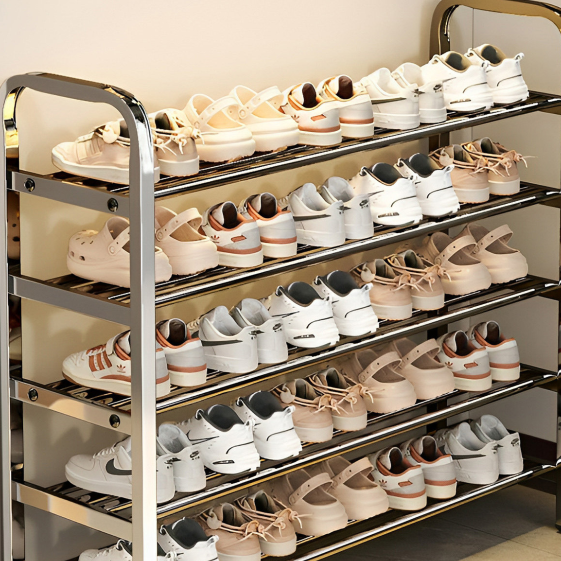 Stainless Steel Multi-Tier Shoe Rack