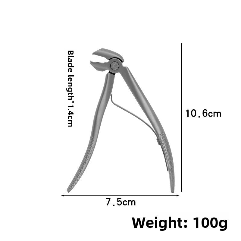 Stainless Steel Nail Clippers Portable Anti-Splash Elbow Nail Cutter for Thick Hard Nails Manicure Tool