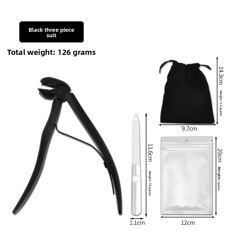 Stainless Steel Nail Clippers Portable Anti-Splash Elbow Nail Cutter for Thick Hard Nails Manicure Tool