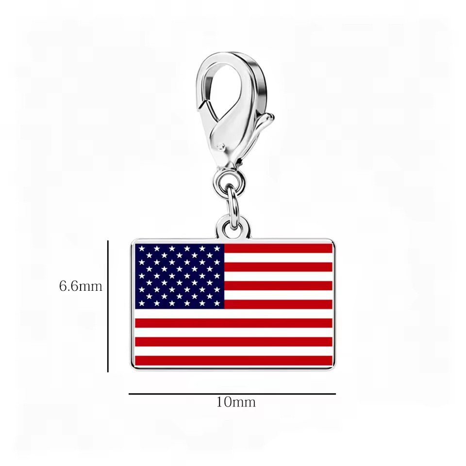 Stainless Steel National Flag Pendant Bracelet