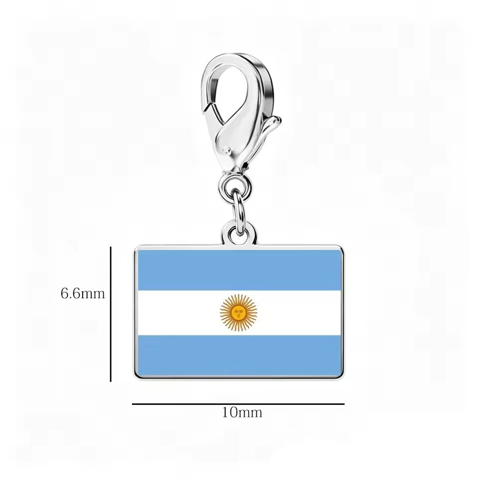 Stainless Steel National Flag Pendant Bracelet