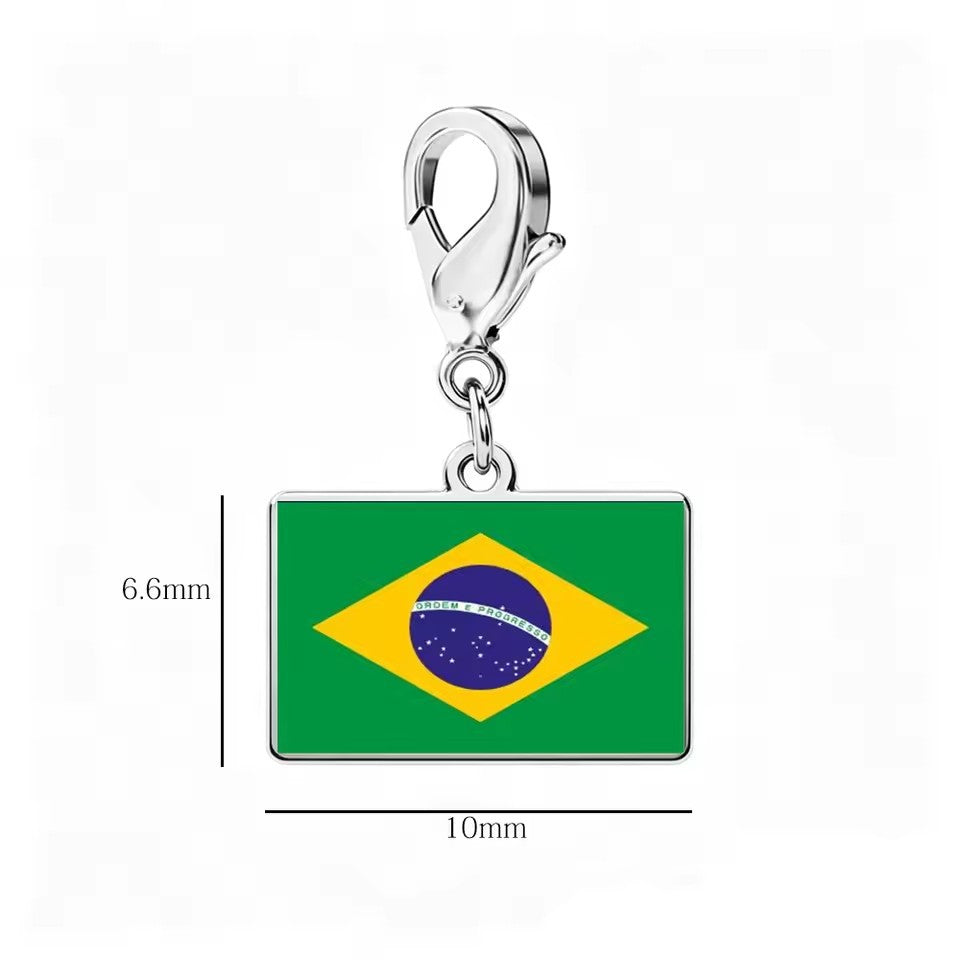 Stainless Steel National Flag Pendant Bracelet