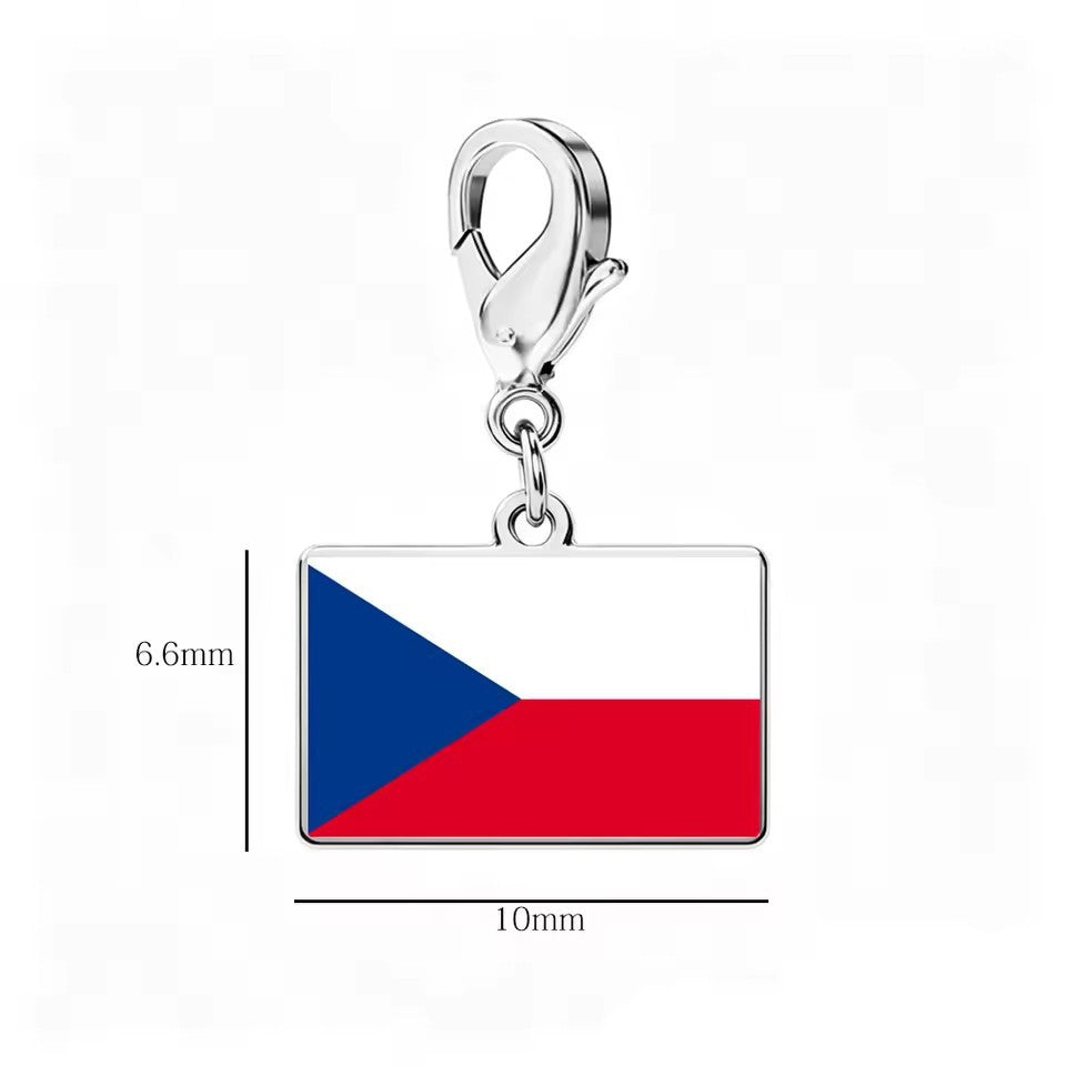 Stainless Steel National Flag Pendant Bracelet