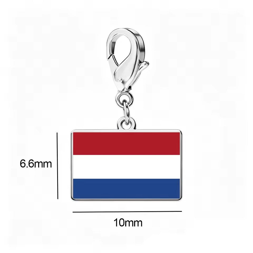 Stainless Steel National Flag Pendant Bracelet