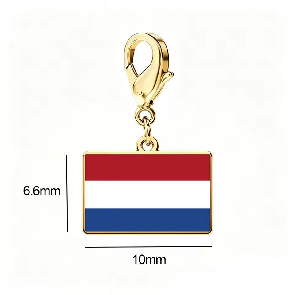 Stainless Steel National Flag Pendant Bracelet