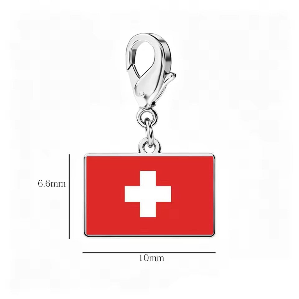 Stainless Steel National Flag Pendant Bracelet
