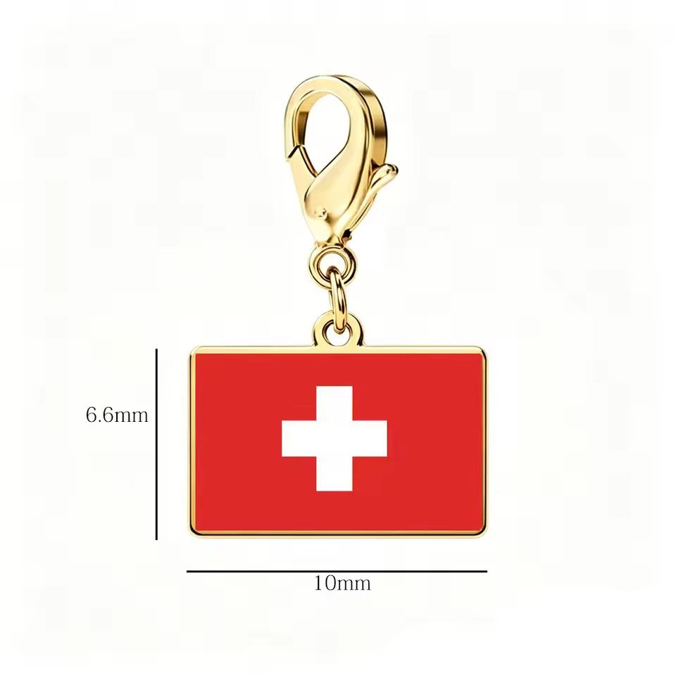 Stainless Steel National Flag Pendant Bracelet