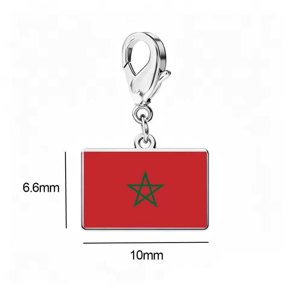 Stainless Steel National Flag Pendant Bracelet