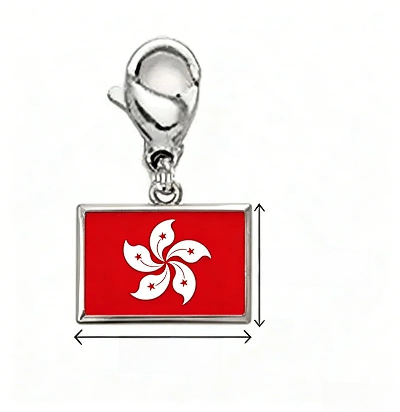 Stainless Steel National Flag Pendant Bracelet