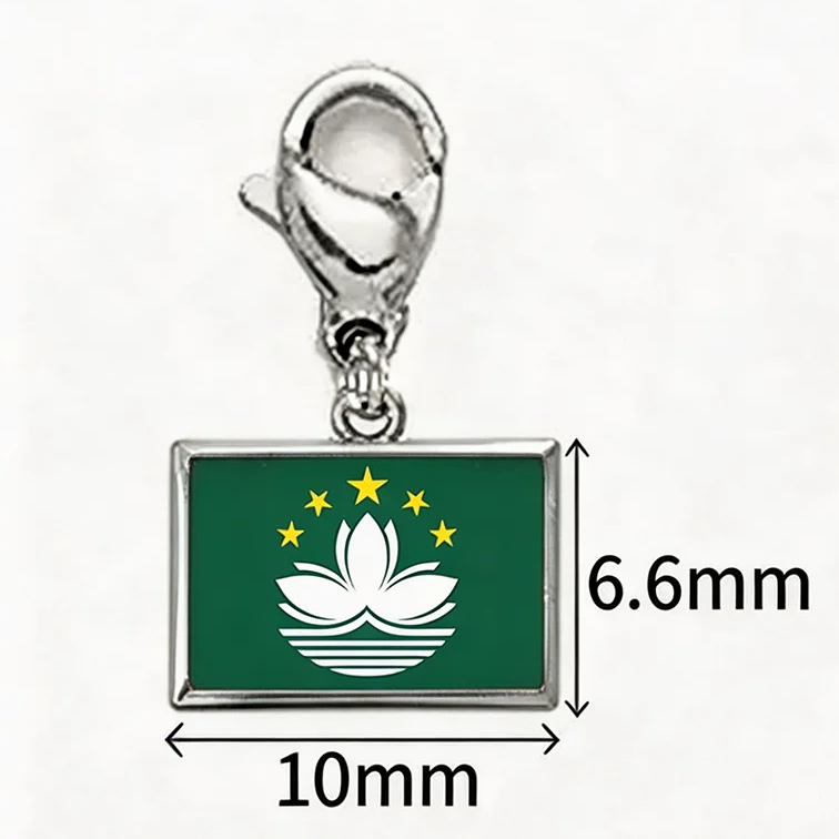 Stainless Steel National Flag Pendant Bracelet