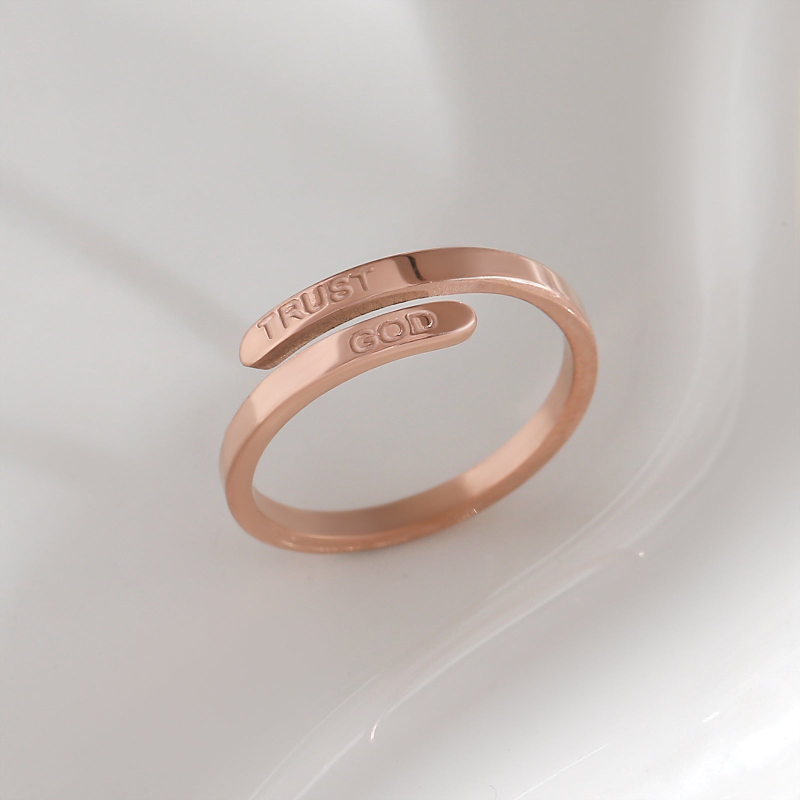 Stainless steel non-fading open ring