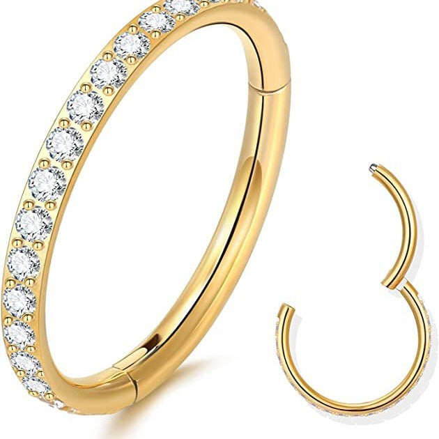 Stainless Steel Nose Ring with Diamond Nose Ring