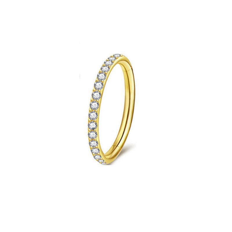 Stainless Steel Nose Ring with Diamond Nose Ring