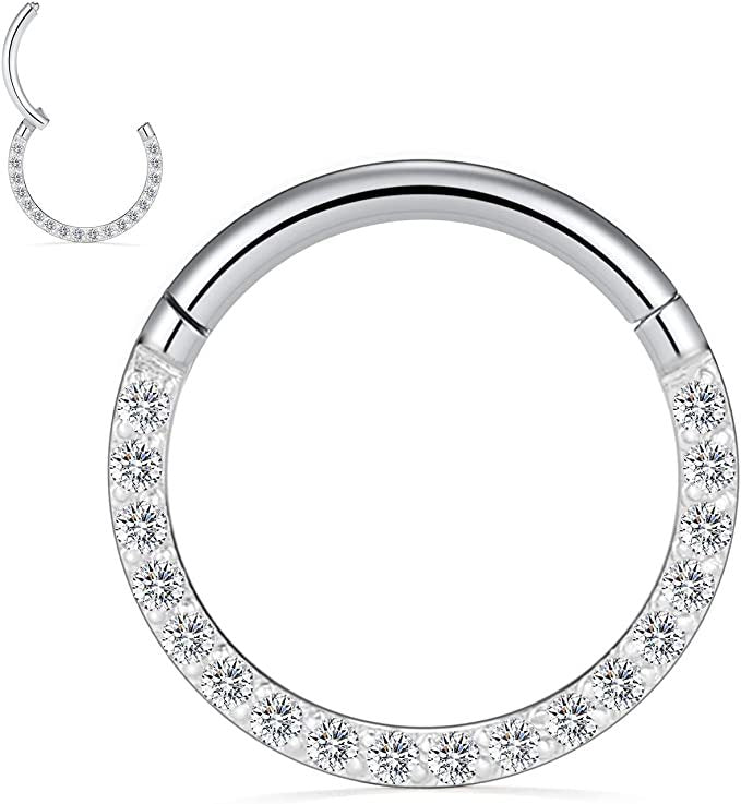 Stainless Steel Nose Ring with Diamond Nose Ring