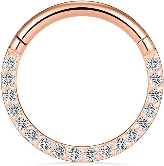 Stainless Steel Nose Ring with Diamond Nose Ring