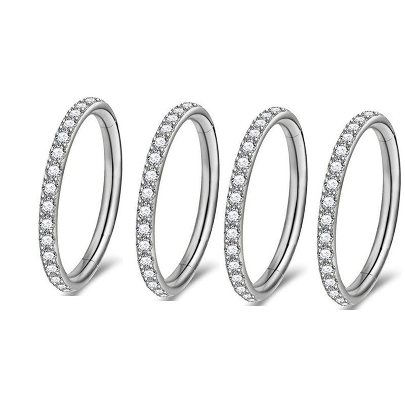 Stainless Steel Nose Ring with Diamond Nose Ring
