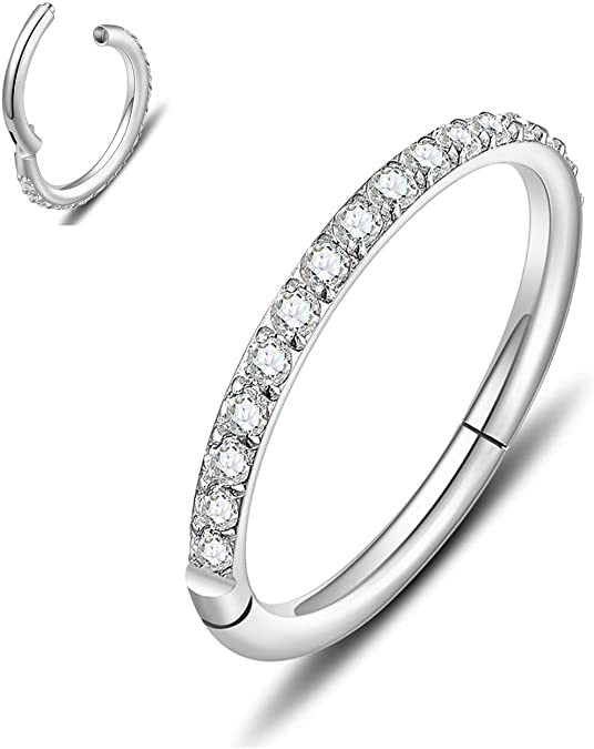 Stainless Steel Nose Ring with Diamond Nose Ring