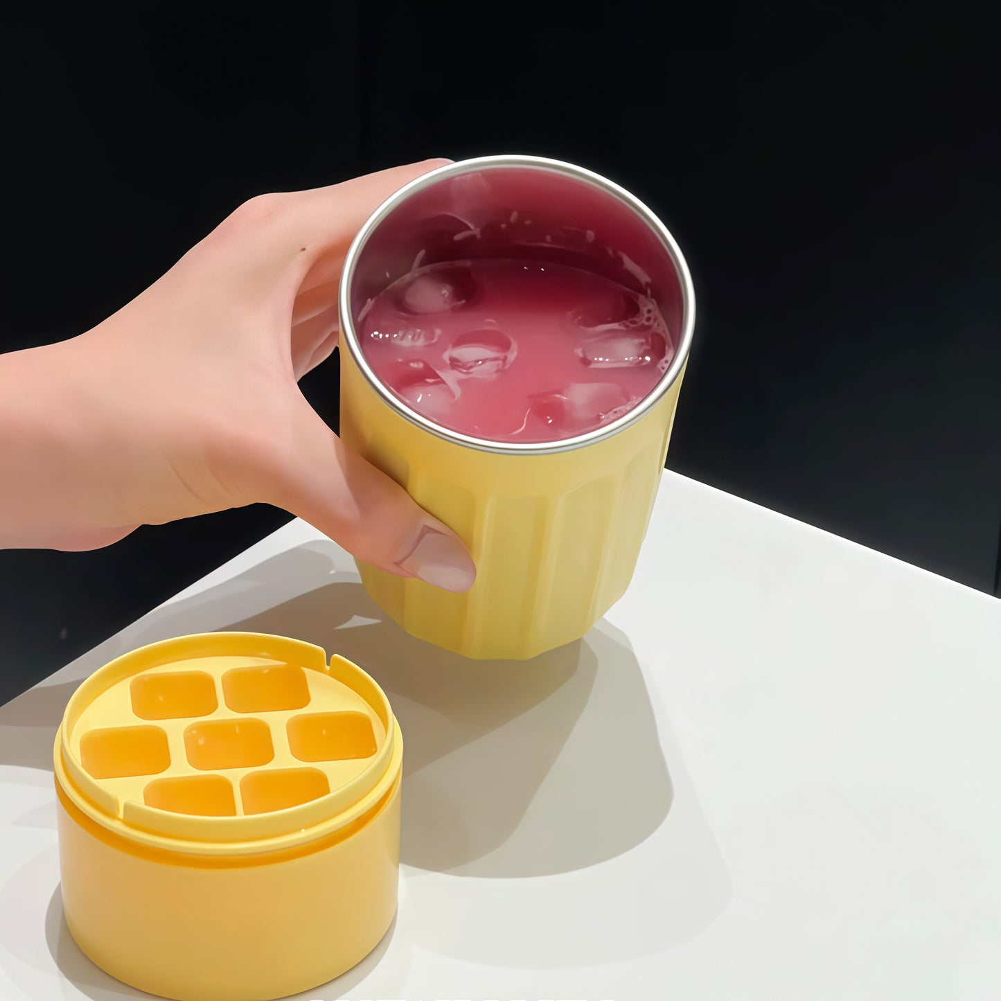Stainless Steel One-Touch Ice Mold Cup