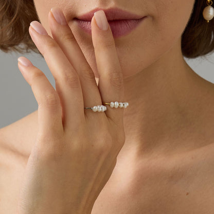 Stainless Steel Pearl Ring