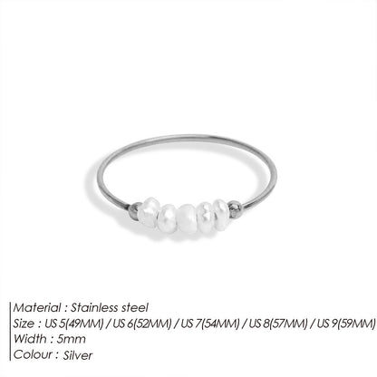 Stainless Steel Pearl Ring