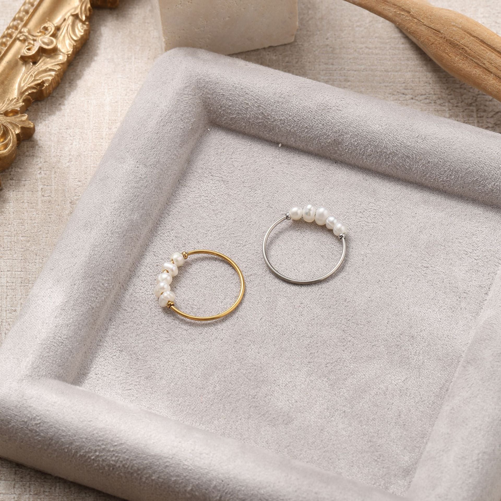 Stainless Steel Pearl Ring