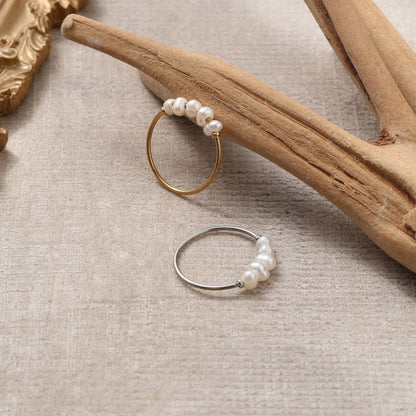 Stainless Steel Pearl Ring