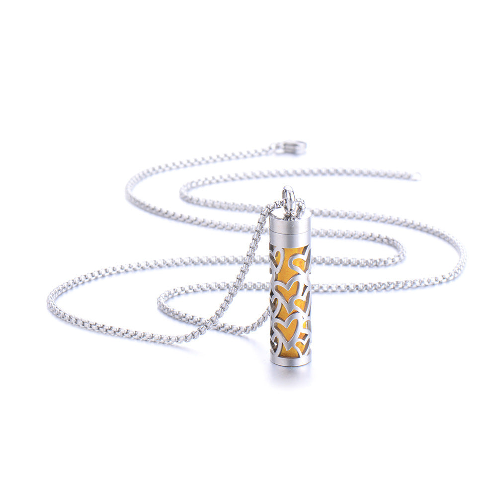 Stainless Steel Perfume Diffuser Pendant Necklace