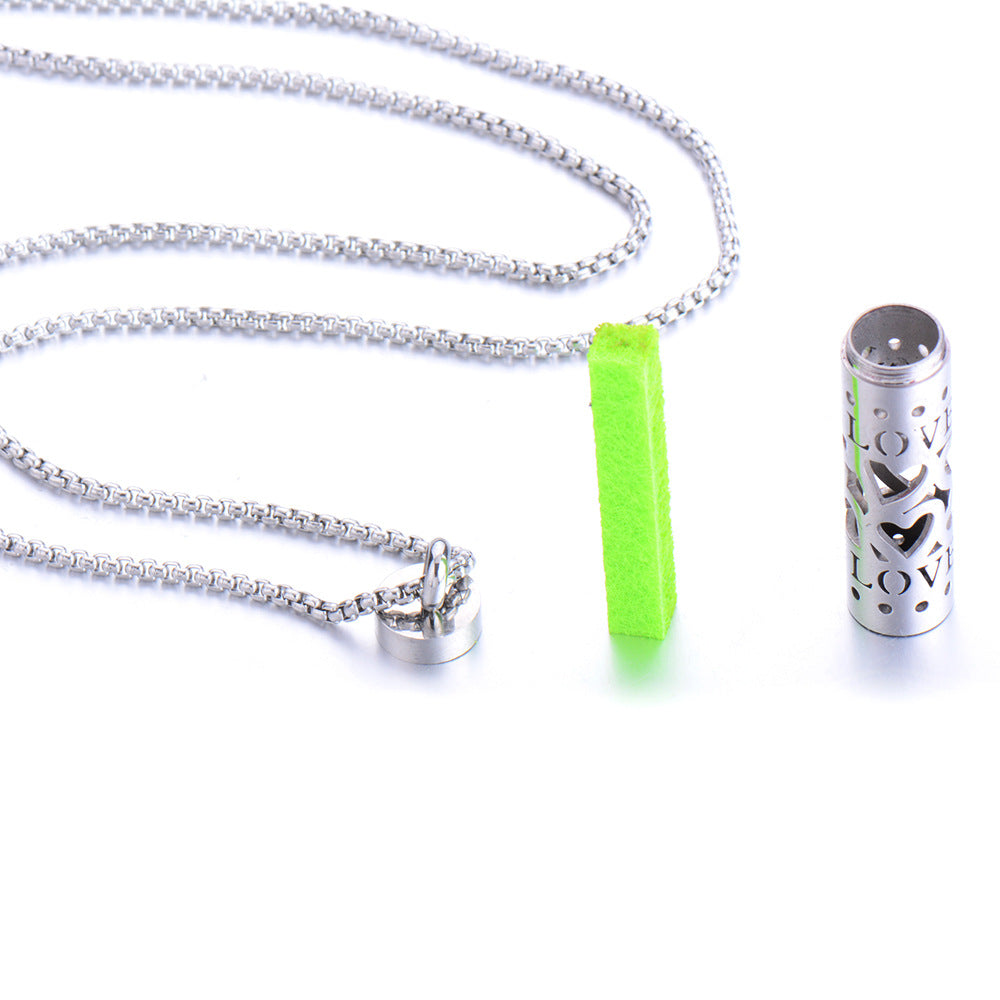 Stainless Steel Perfume Diffuser Pendant Necklace