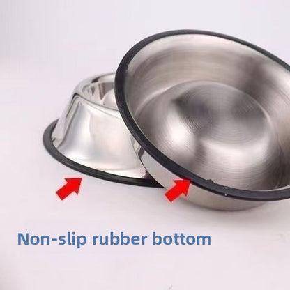 Stainless Steel Pet Bowl Dog Cat Food Water Bowl Non-Slip Anti-Spill