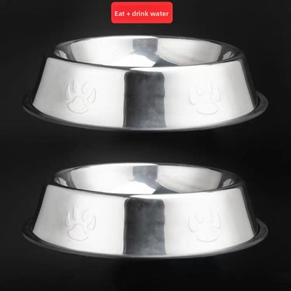 Stainless Steel Pet Bowl Dog Cat Food Water Bowl Non-Slip Anti-Spill