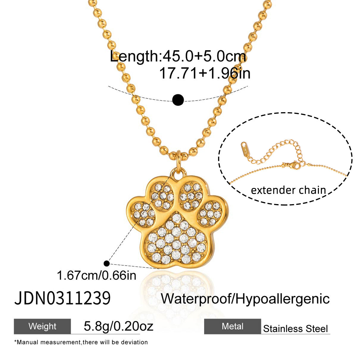Stainless Steel Pet Necklace Geometric Design