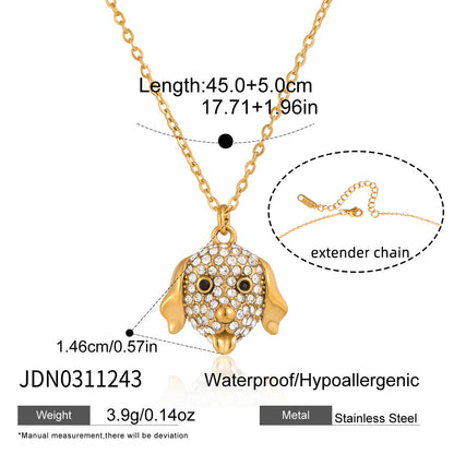 Stainless Steel Pet Necklace Geometric Design