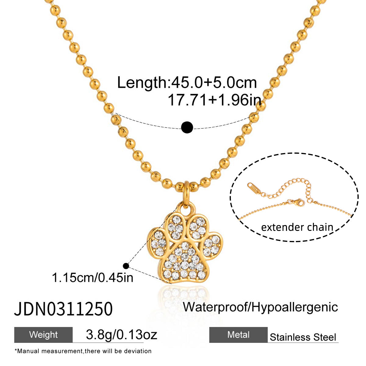 Stainless Steel Pet Necklace Geometric Design