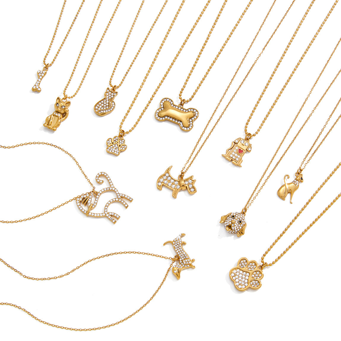 Stainless Steel Pet Necklace Geometric Design