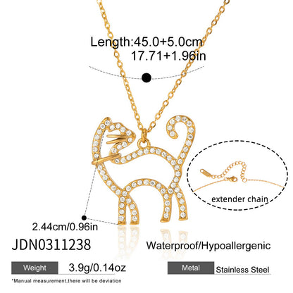 Stainless Steel Pet Necklace Geometric Design