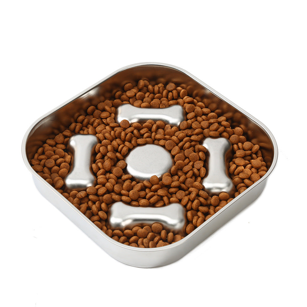 Stainless Steel Pet Slow Feeder Bowl
