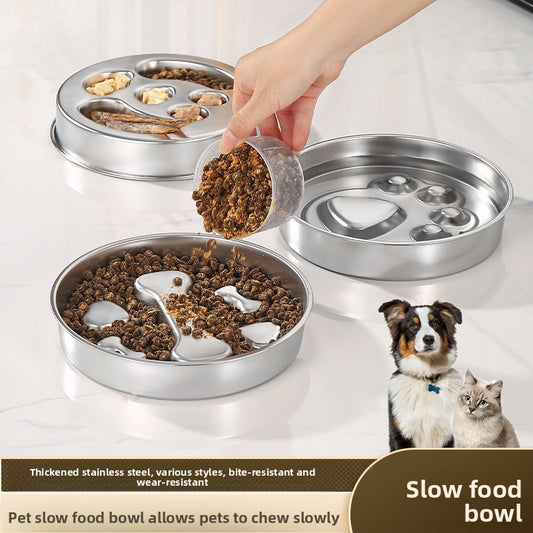 Stainless Steel Pet Slow Feeder Bowl