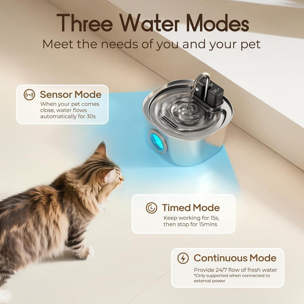 Stainless Steel Pet Water Dispenser with Filter