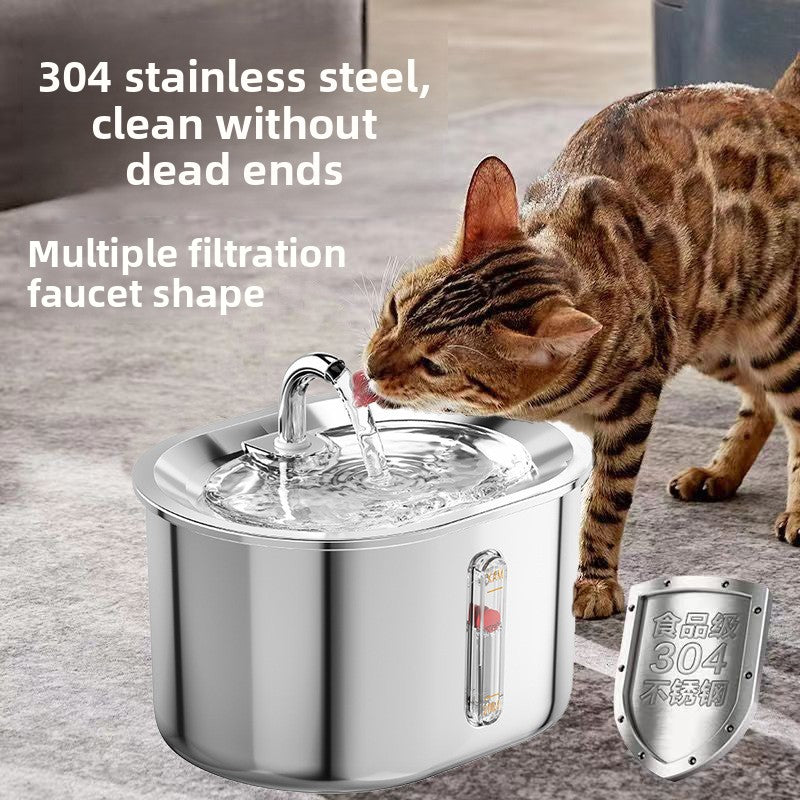 Stainless Steel Pet Water Dispenser with Filtration