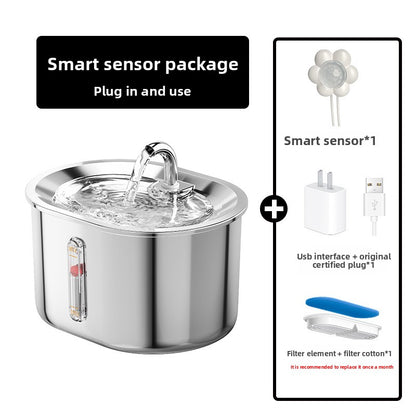 Stainless Steel Pet Water Dispenser with Filtration