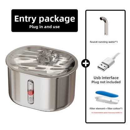 Stainless Steel Pet Water Dispenser with Filtration