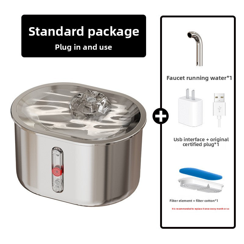 Stainless Steel Pet Water Dispenser with Filtration