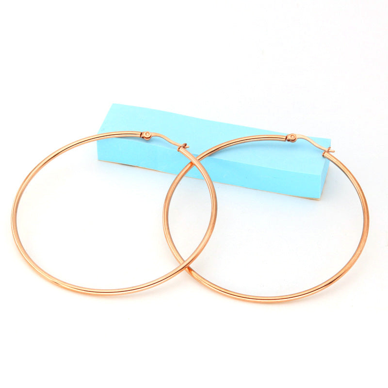 Stainless steel plain hoop earrings