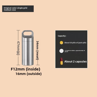 Stainless Steel Portable Pill Organizer Container