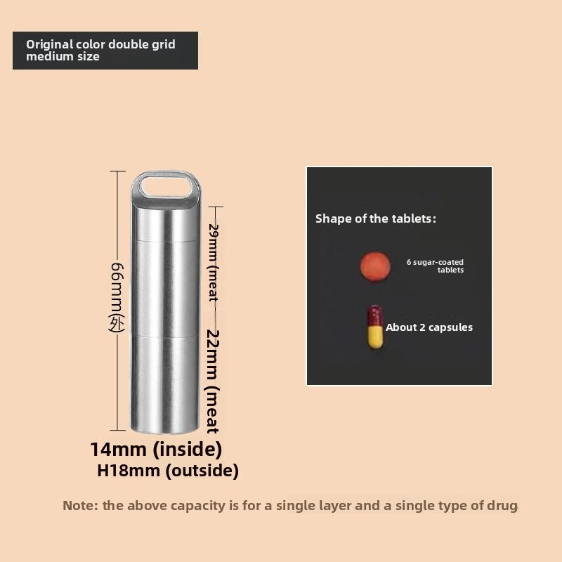 Stainless Steel Portable Pill Organizer Container