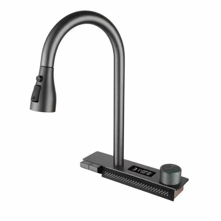 Stainless Steel Pull Out Kitchen Faucet with Waterfall Spout